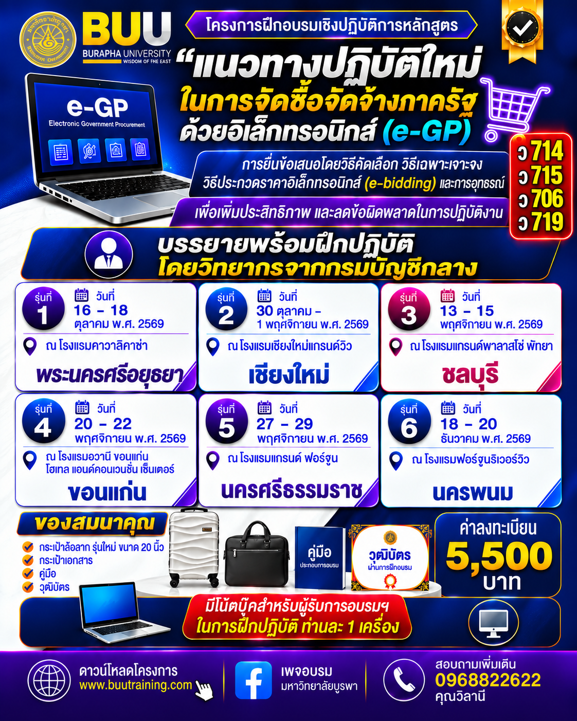 e-GP  “แนวทางปฏิบัติใหม่ในการจัดซื้อจัดจ้างภาครัฐด้วยอิเล็กทรอนิกส์ (e-GP)  การยื่นข้อเสนอโดยวิธีคัดเลือก วิธีเฉพาะเจาะจง วิธีประกวดราคาอิเล็กทรอนิกส์ (e-bidding)  และการอุทธรณ์ เพื่อเพิ่มประสิทธิภาพ และลดข้อผิดพลาดในการปฏิบัติงาน”