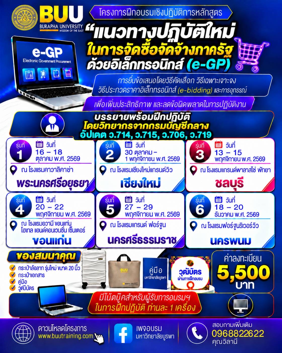 e-GP  “แนวทางปฏิบัติใหม่ในการจัดซื้อจัดจ้างภาครัฐด้วยอิเล็กทรอนิกส์ (e-GP)  การยื่นข้อเสนอโดยวิธีคัดเลือก วิธีเฉพาะเจาะจง วิธีประกวดราคาอิเล็กทรอนิกส์ (e-bidding)  และการอุทธรณ์ เพื่อเพิ่มประสิทธิภาพ และลดข้อผิดพลาดในการปฏิบัติงาน”